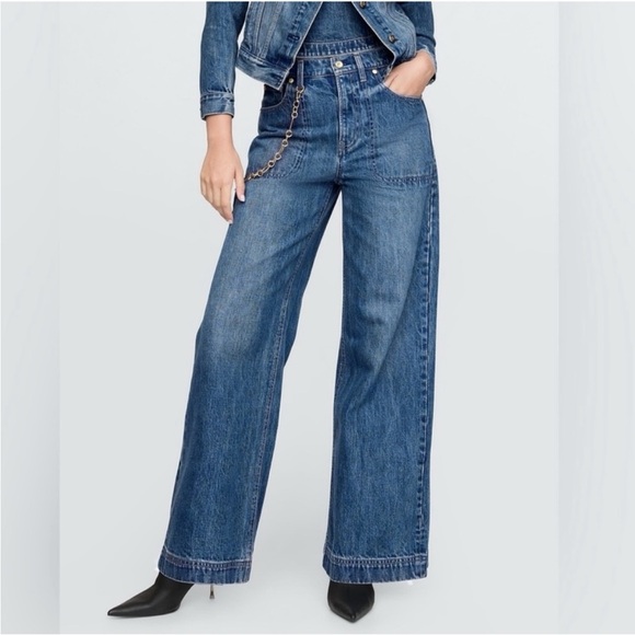 cult gaia Denim - NWT Gap x Cult Gaia High Rise Stride Chain Jeans in Blue Size 28